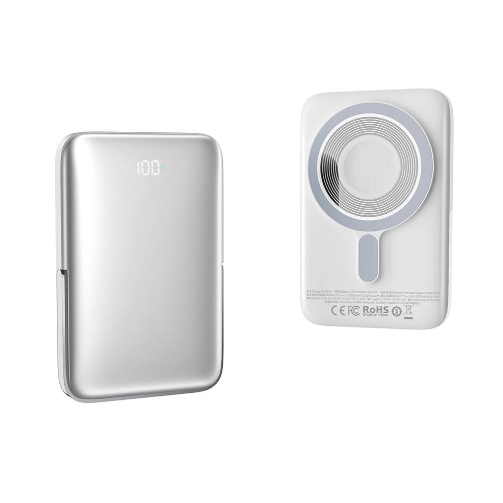 Wiwu Wi-P018 Elite Serisi Led Ekranlı M-safe 15W 10000mAh Kablosuz Powerbank