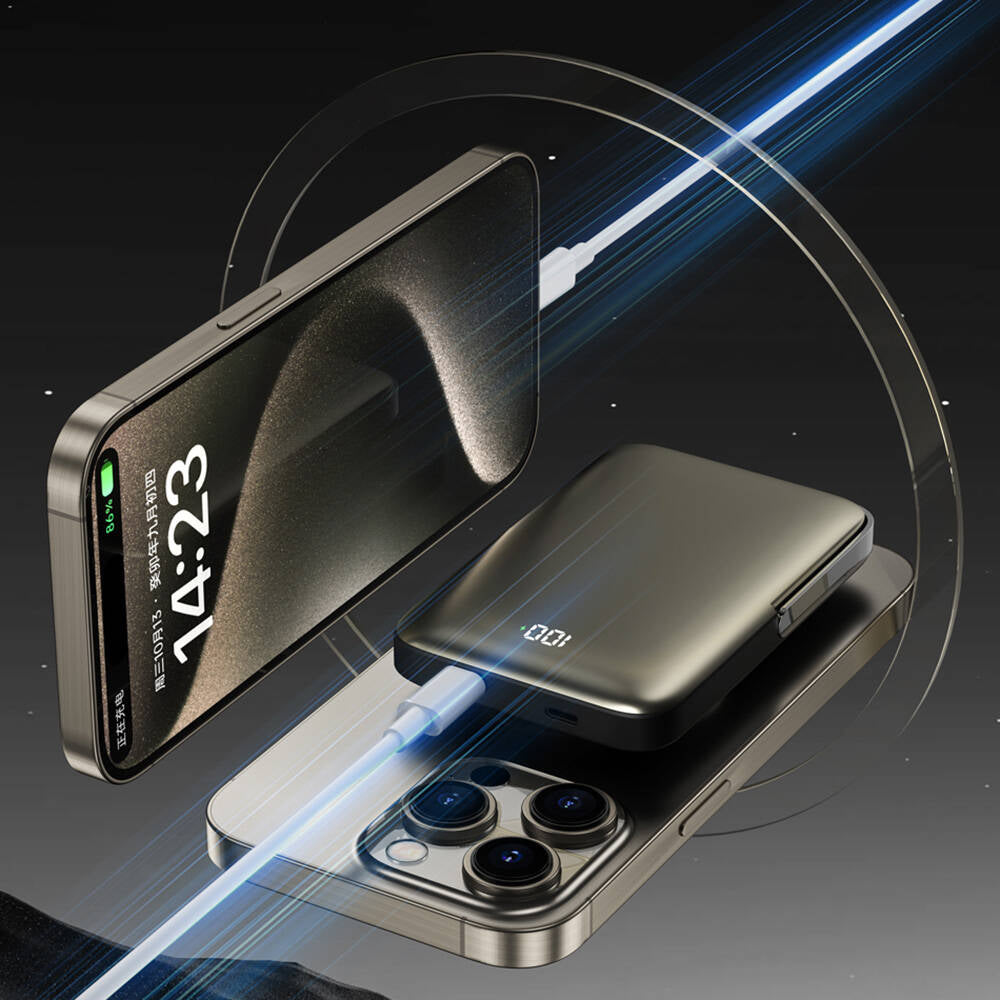 Wiwu Wi-P018 Elite Serisi Led Ekranlı M-safe 15W 10000mAh Kablosuz Powerbank