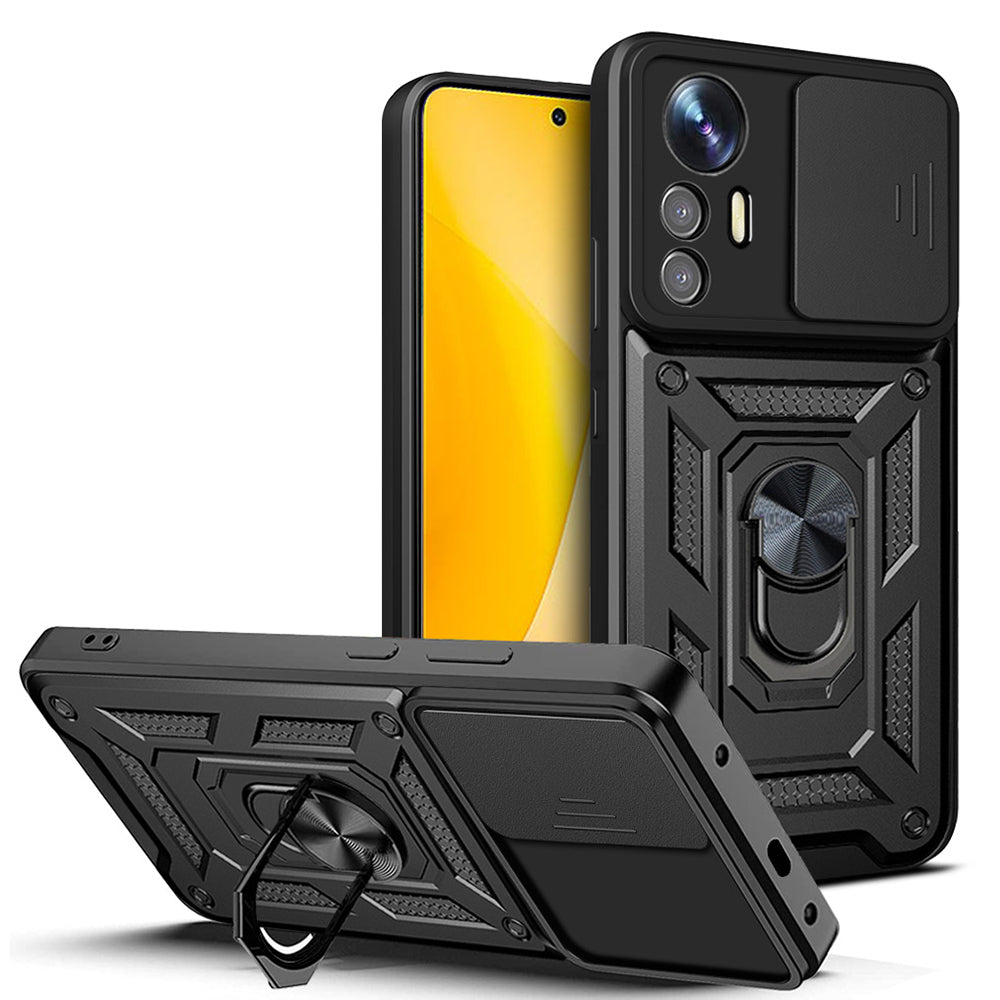Cepax Xiaomi Mi 12 Lite Magnetik Standlı Kamera Korumalı Sürgülü Vega Kılıf