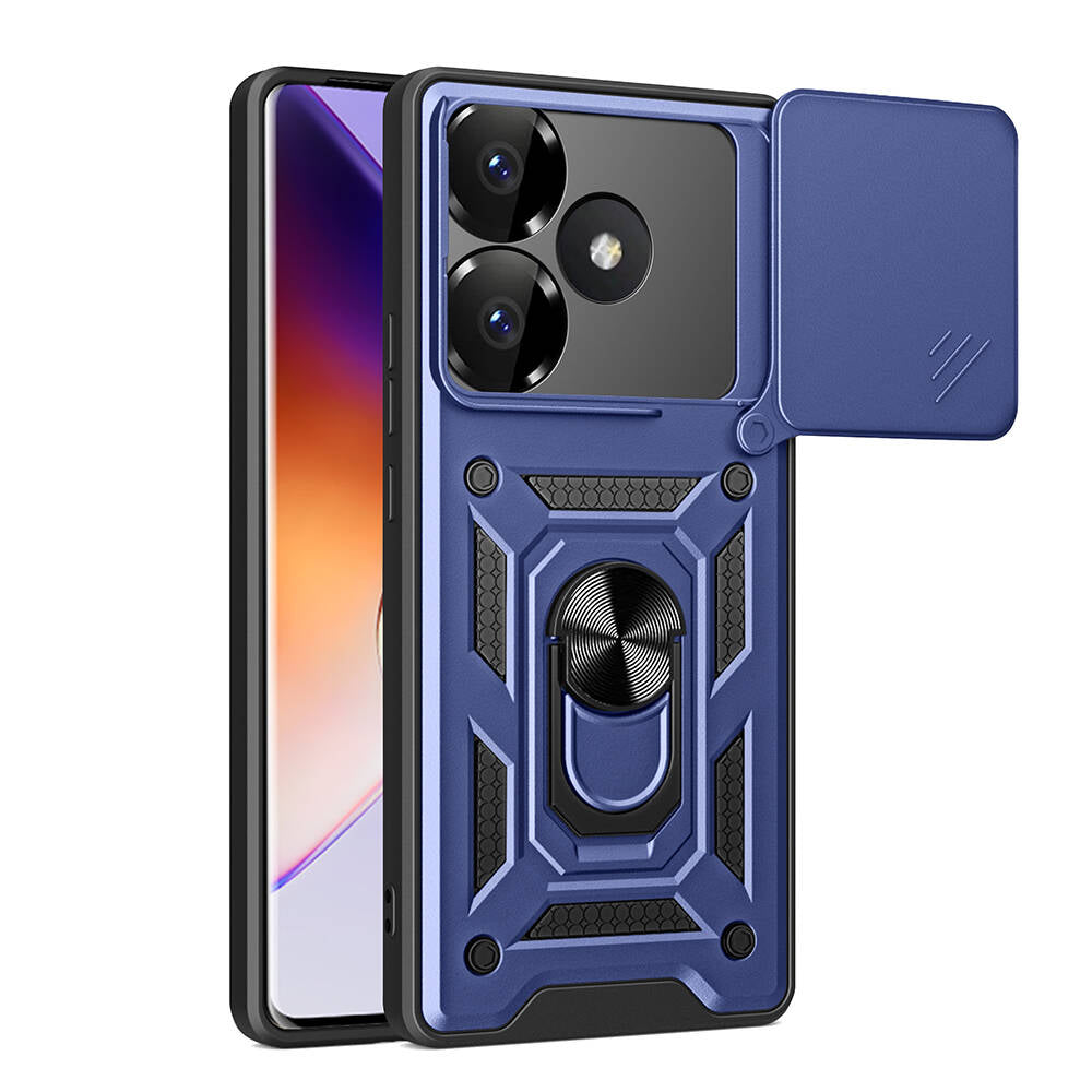 Cepax Xiaomi Poco F6 Magnetik Standlı Kamera Korumalı Sürgülü Vega Kılıf