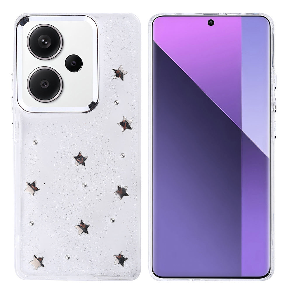 Cepax Xiaomi Redmi Note 13 Pro Plus 5G Airbag Tasarımlı Simli Şeffaf Kutup Kılıf