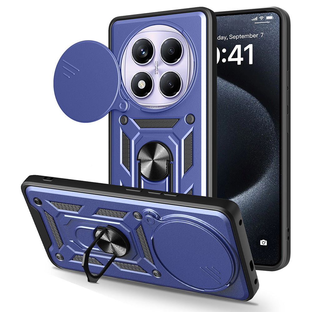 Cepax Xiaomi Redmi Note 14 Pro 4G Kılıf Magnetik Standlı Kamera Korumalı Sürgülü Vega Kılıf