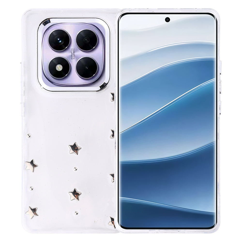 Cepax Xiaomi Redmi Note 14 Pro Plus Airbag Tasarımlı Simli Şeffaf Kutup Kılıf