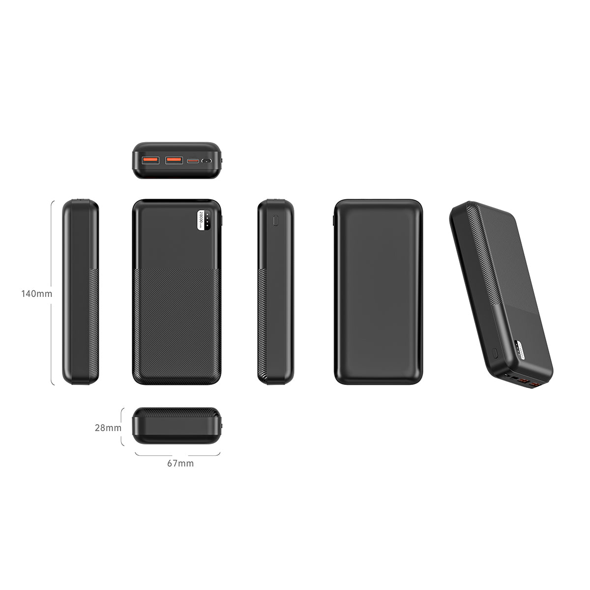 Xipin PX722 Hızlı Şarj Özellikli LED Işık Göstergeli Dual 20000mAh USB Taşınabilir Powerbank