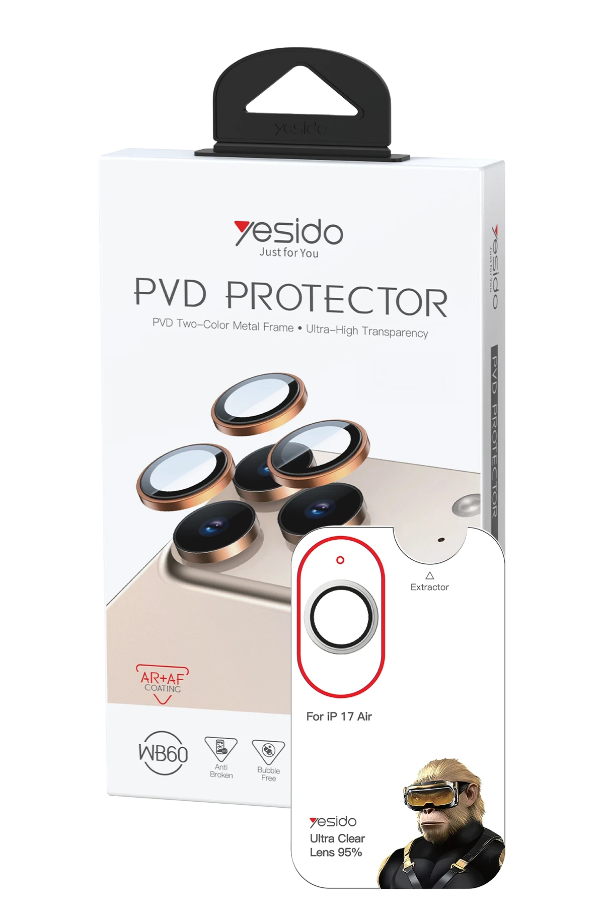 Yesido iPhone 17 Air WB60 Metal Kamera Lens Koruyucu