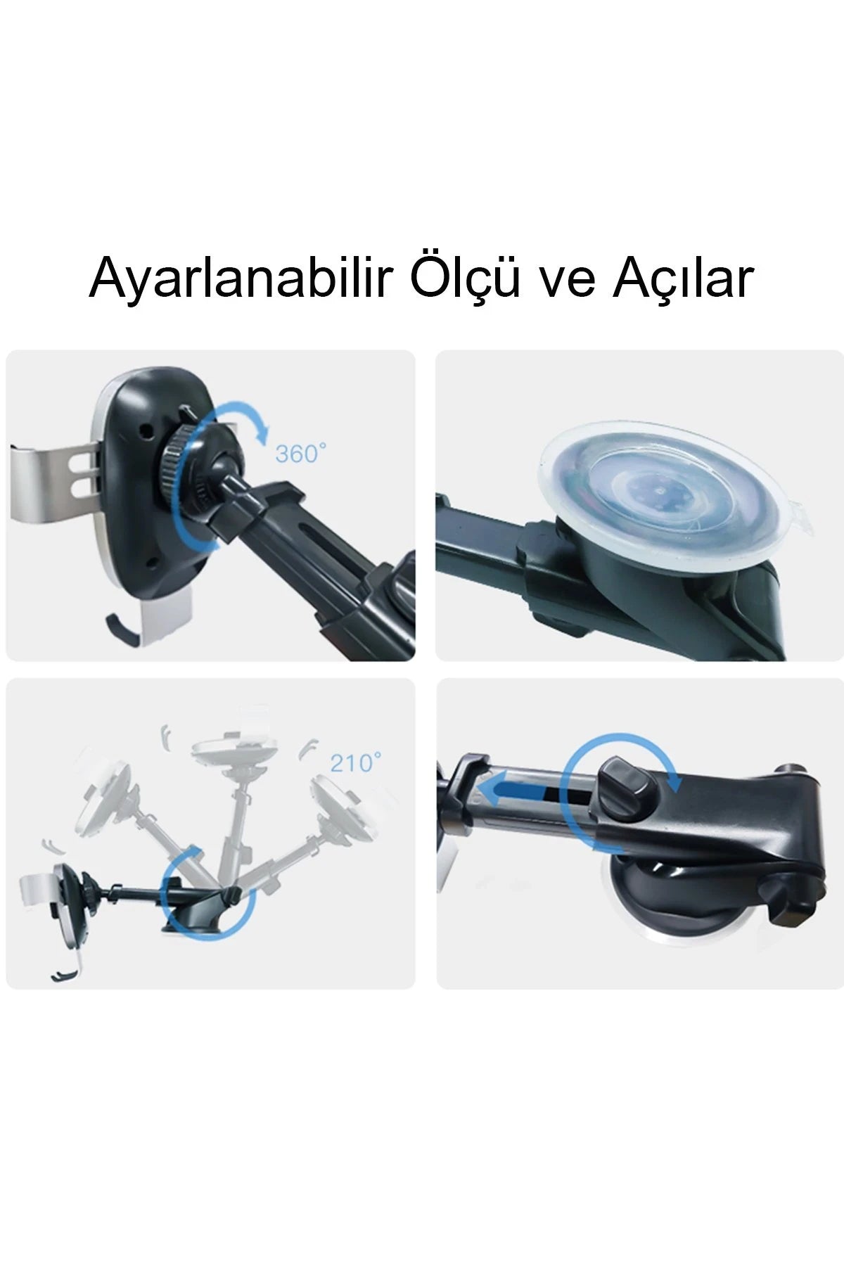 Yesido C123 Vantuzlu 15W Kablosuz Şarjlı Araç Tutucu
