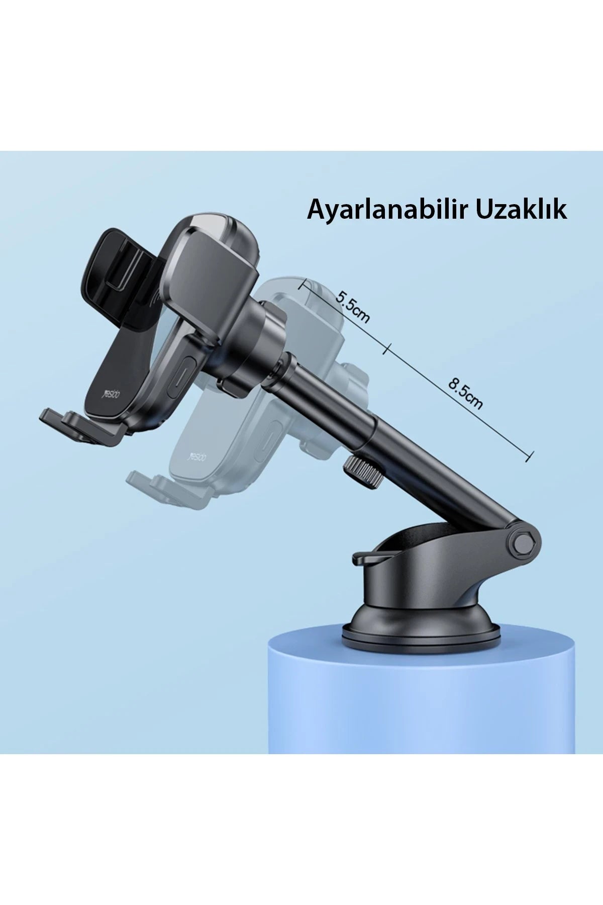Yesido C186 Izgara Klipsli ve Vantuzlu 15W Kablosuz Şarjlı Araç Tutucu