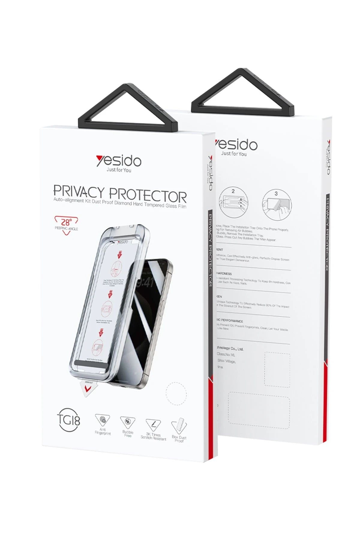 Yesido iPhone 15 TG18 AutoKit Hayalet Cam Ekran Koruyucu