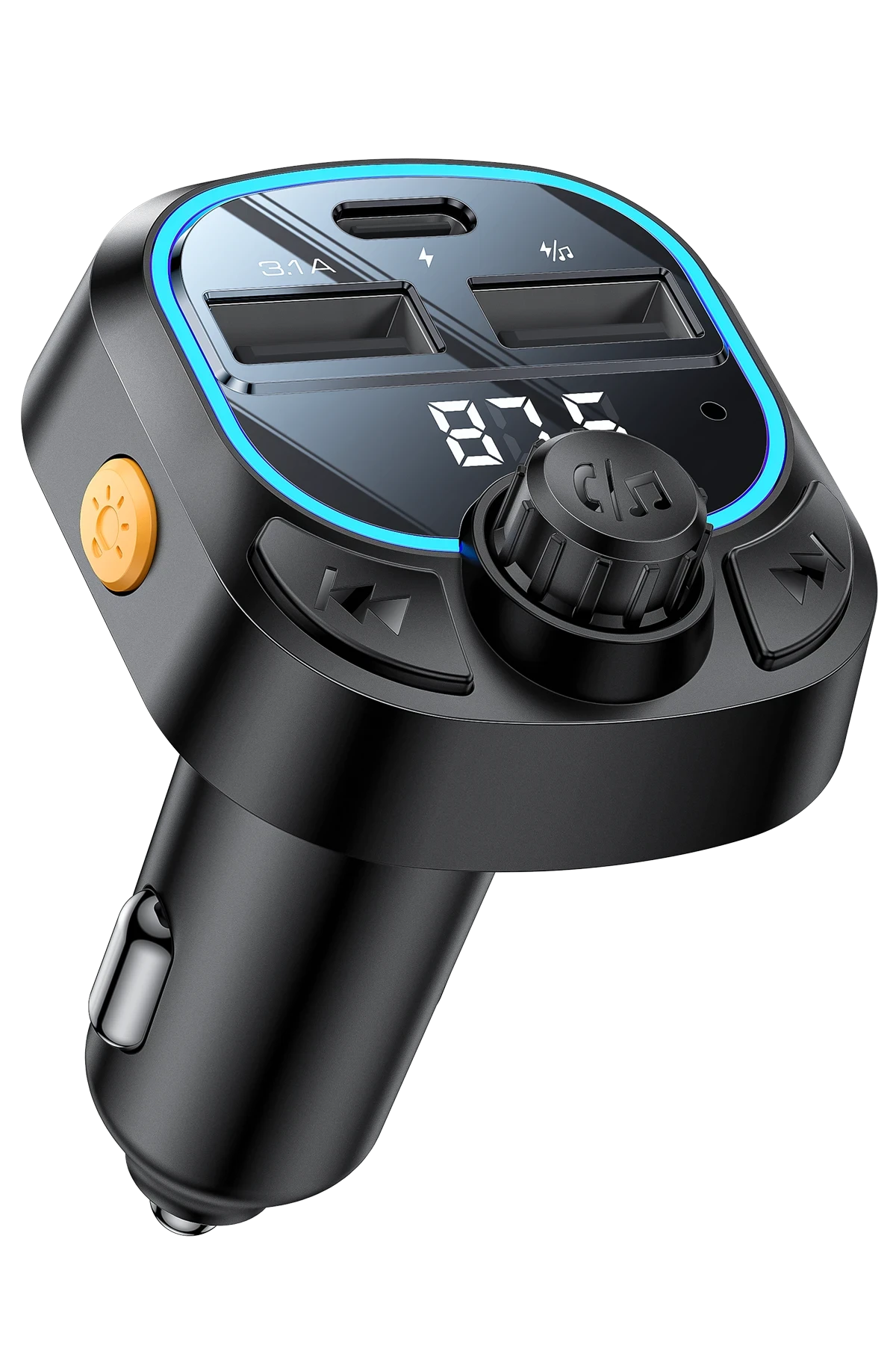 Yesido Y70 RGB 1 Adet 15W Type-C ve 1 Adet 15W USB Çıkışlı BT 5.3 FM Transmitter