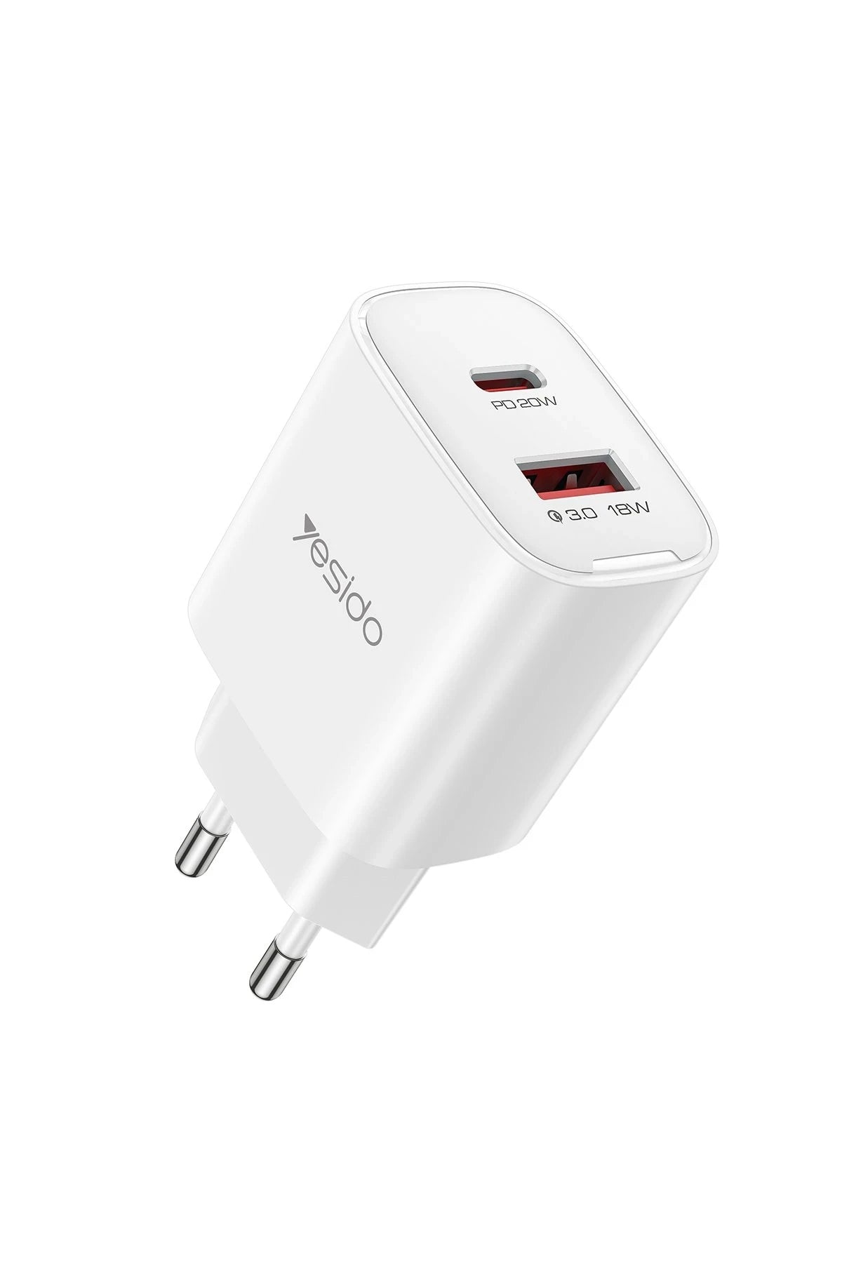Yesido YC02E 20W Type-C ve 18W QC 3.0 USB Çıkışlı PD Hızlı Şarj Cihazı