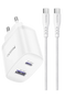 Yesido YC108 35W USB-A ve Type-C Çıkışlı ve 1M Type-C to Type-C Kablolu PD Şarj Cihazı
