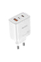 Yesido YC70 1 Adet 65W Type-C / 1 Adet 30W USB ve 1 Adet 45W Lightning Çıkışlı Ekstra 2M Type-C to Ligtning Kablolu GAN Hızlı Şarj Cihazı