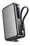 Yesido YP90E Dijital Göstergeli 10.000 mAh 22.5W PD Hızlı Şarj Destekli Makaralı Type C ve Lightning Kablolu 5in1 Powerbank