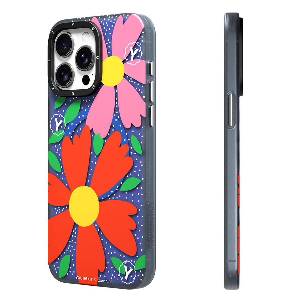 Youngkit Colorful Serisi iPhone 15 Pro Max M-safe Şarj Özellikli Sunshine Tasarımlı Kılıf