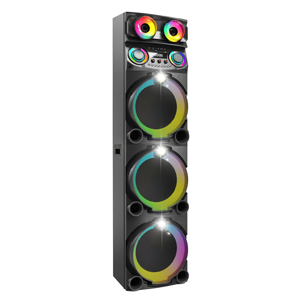 Cepax GD-3127 Dijital LED Göstergeli Mikrofonlu RGB TWS Üçlü 12 inç Stereo Bass Kablosuz Karaoke Hoparlör