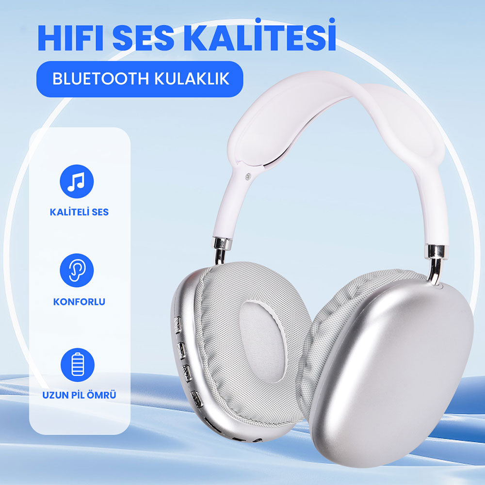 Cepax P9 Hi-Fi Ses Kalitesi Ayarlanabilir ve Katlanabilir Kulak Üstü Bluetooth Kulaklık