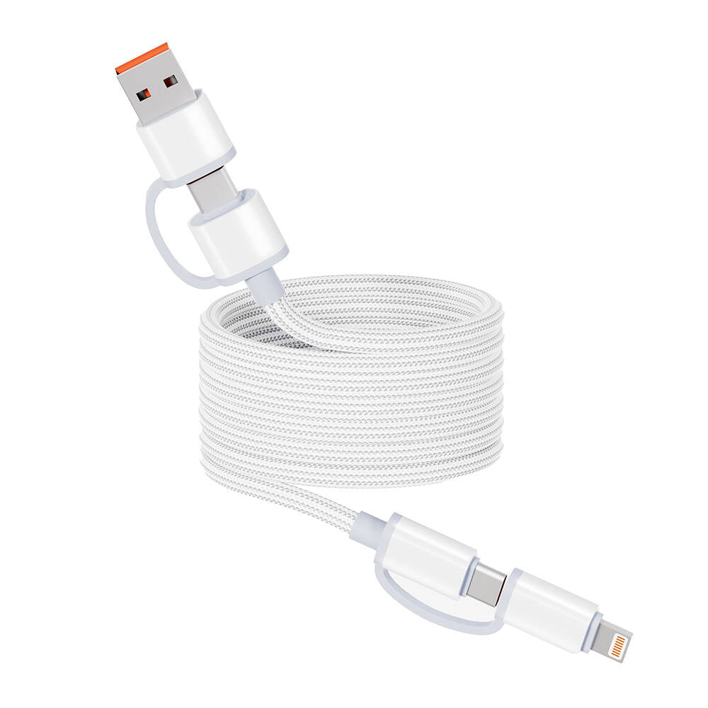 Cepax Spiral Magnetik Örgülü Tasarım 4in1 A+C to C+L Şarj Kablosu 1M
