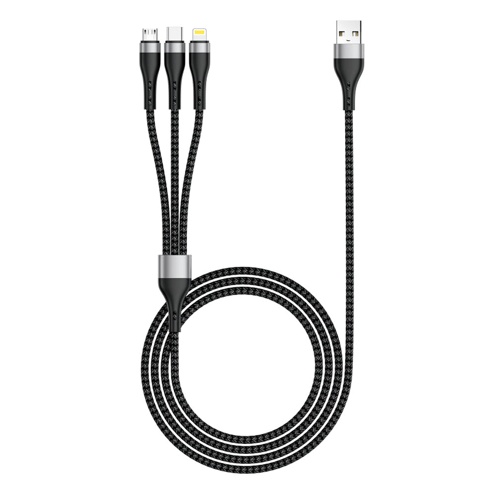 Cepax ZR-43 3in1 USB-A to Lightning – Type-C – Micro Şarj ve Data Kablosu 20W 1.5M