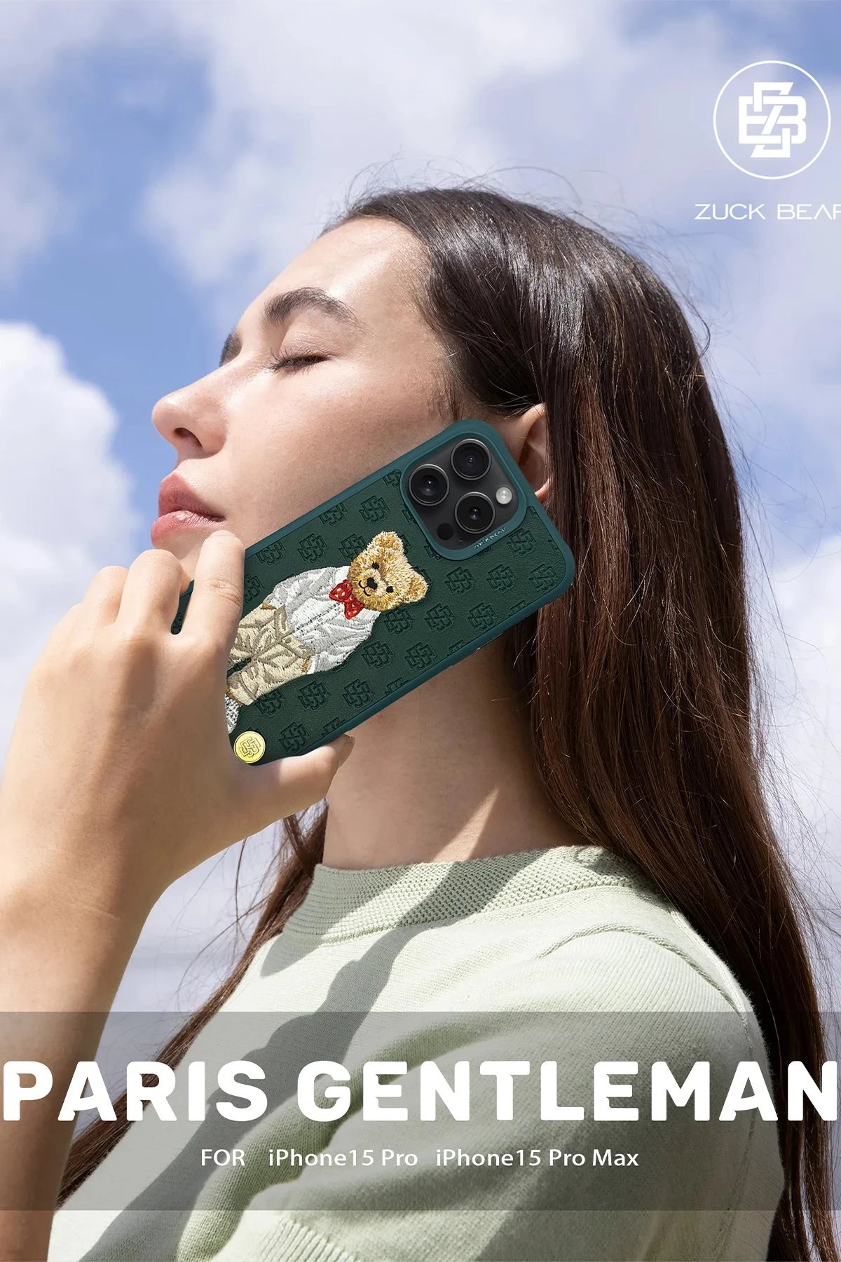 ZuckBear iPhone 15 Pro Paris Gentleman Telefon Kılıfı