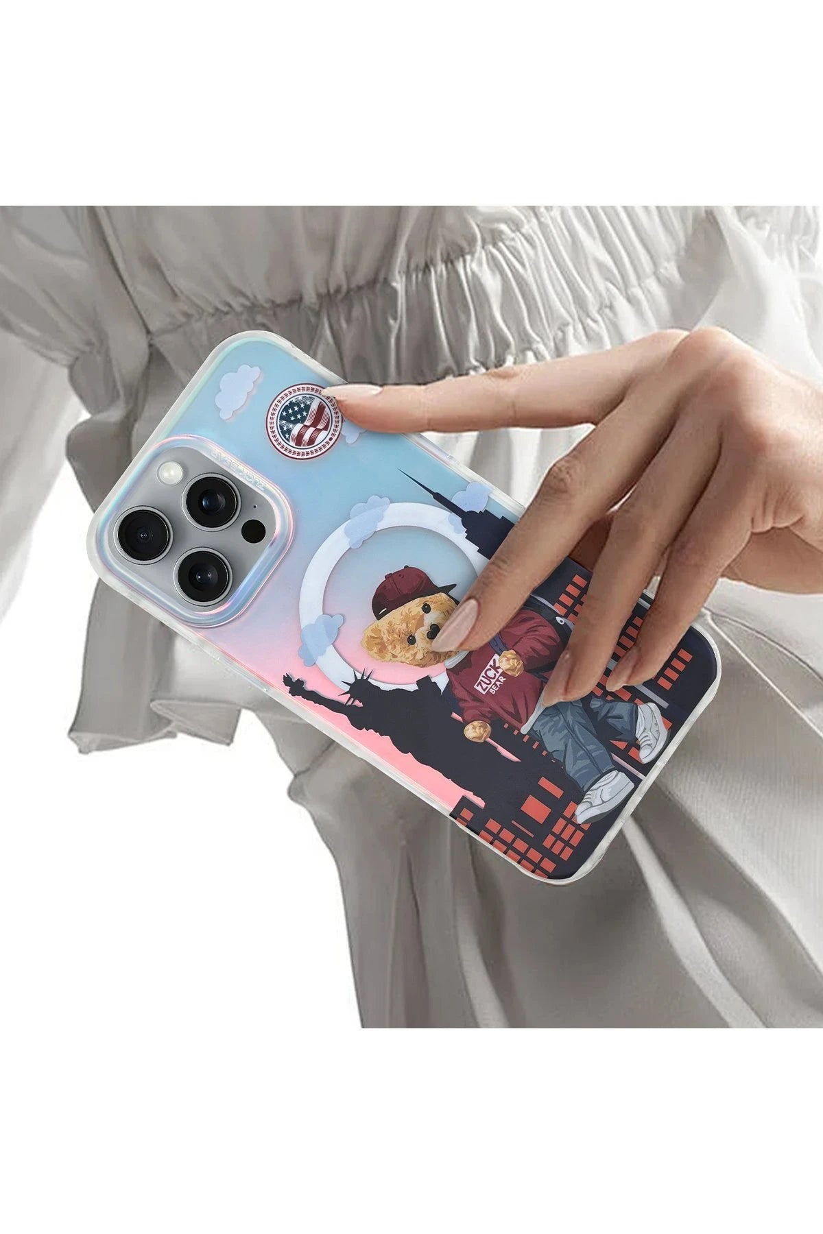 ZuckBear iPhone 16 Darnell Frosted Laser Magsafe Telefon Kılıfı